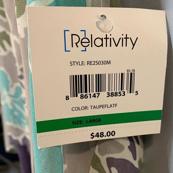 NWT relativity lavender tank top with sheer overlay size L - Picture 9 of 12